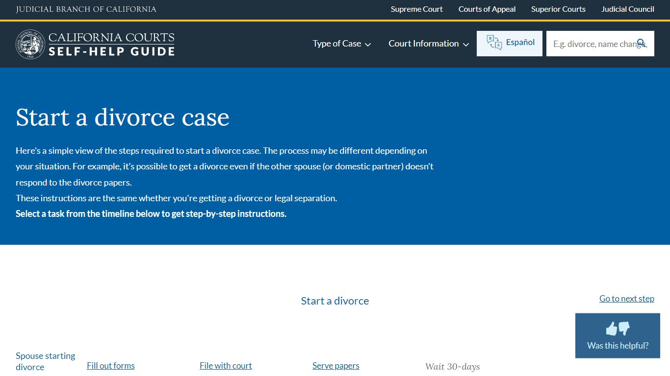 Start a divorce case | California Courts | Self Help Guide